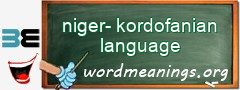 WordMeaning blackboard for niger-kordofanian language